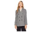 Ellen Tracy Double Breasted Blazer (black/white Combo) Women's Jacket