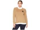 Lauren Ralph Lauren Plus Size Bullion-patch Layered Shirt (classic Camel) Women's Long Sleeve Button Up