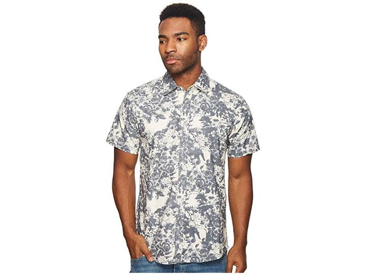 Publish Rey Short Sleeve Button Up (blue) Men's Clothing