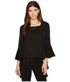 J.o.a. Ruffle Sleeve Top (black) Women's Long Sleeve Pullover