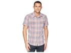 Lucky Brand Short Sleeve Santa Fe Western Shirt (red/blue Plaid) Men's Short Sleeve Button Up