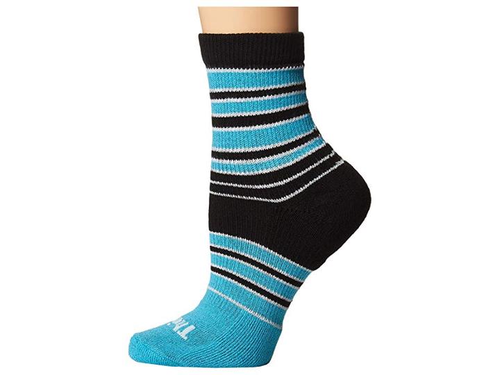 Thorlos Thorlo Shorties Thin Cushion Single Pair (turquoise/black) Crew Cut Socks Shoes