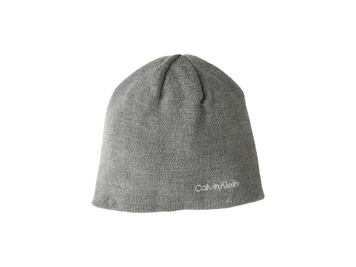 Calvin Klein Solid Reversible Hat (gray) Knit Hats