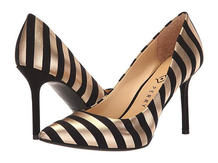 Katy Perry The Sissy (black/gold Striped Metallic Fabric) Women's Shoes