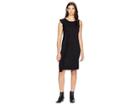 Three Dots Refined Jersey Ruffle Dress (black) Women's Dress