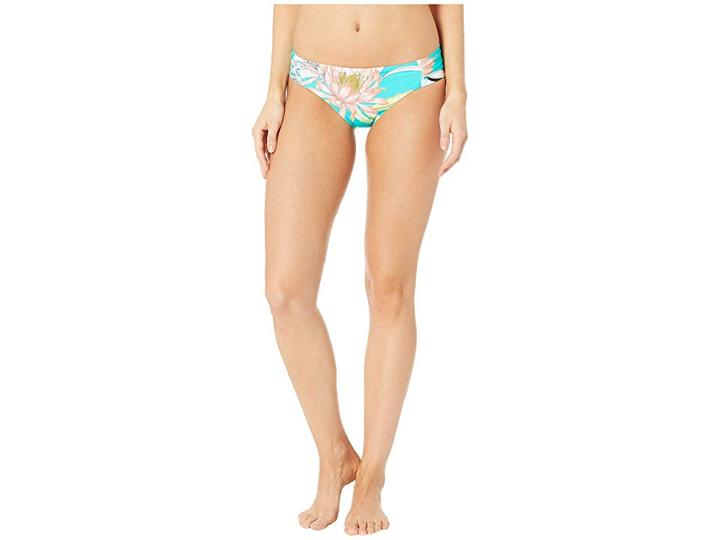 Trina Turk Shangri La Floral Shirred Side Hipster Bottoms (jade) Women's Swimwear