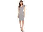 Calvin Klein Gingham Puff Sleeve Compression Sheath Cd8e13gy (black/white Multi) Women's Dress
