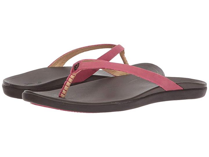 Olukai Ho'opio Leather (dark Red/dark Java) Women's Sandals