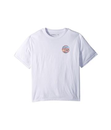 O'neill Kids Palo Alto Short Sleeve Tee Screens Imprint (big Kids) (white) Boy's T Shirt