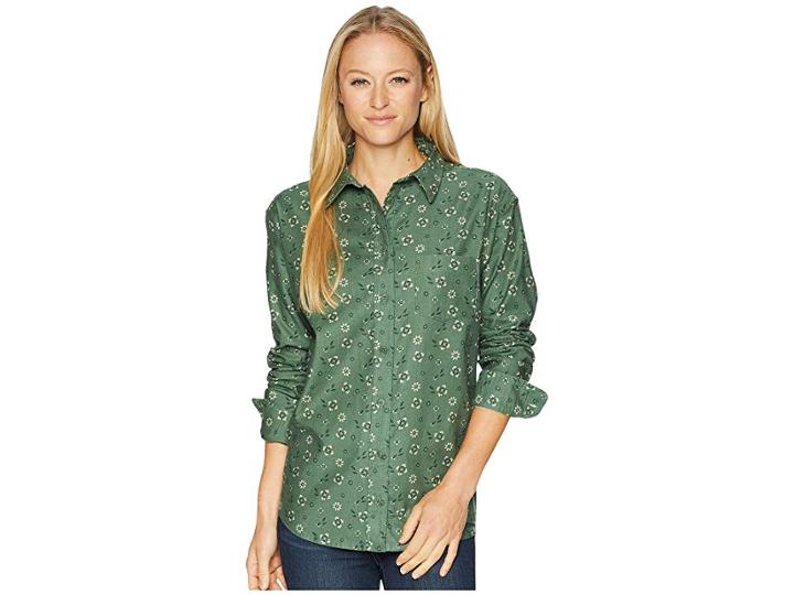 United By Blue Bowman Print Button Down (larkspur/fern Green) Women's Clothing