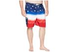 Polo Ralph Lauren Big Tall Polyester Kaiula Swim Trunk (watercolor Red/white/blue Ombre) Men's Swimwear