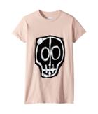 Nununu Skull Mask Patch T-shirt (little Kids/big Kids) (powder Pink) Girl's T Shirt