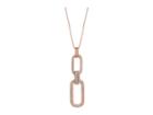 Michael Kors Iconic Link Long Pave Pendant Necklace (rose Gold) Necklace