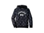 Converse Kids All Over Printed Fleece Pullover (big Kids) (black) Boy's Clothing