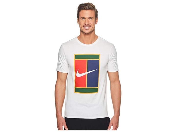 Nike Court Heritage Logo Tennis Tee (white/white) Men's T Shirt