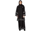 Juicy Couture Floral Embroidered Abaya (pitch Black) Women's Dress