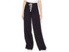 Juicy Couture Fleece Wide Leg Pants (pitch Black/white) Women's Casual Pants