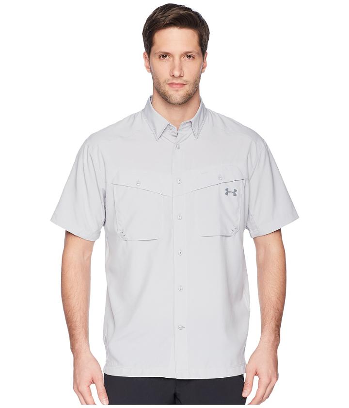 Under Armour Ua Tide Chaser Short Sleeve Shirt (overcast Gray/graphite) Men's Short Sleeve Button Up