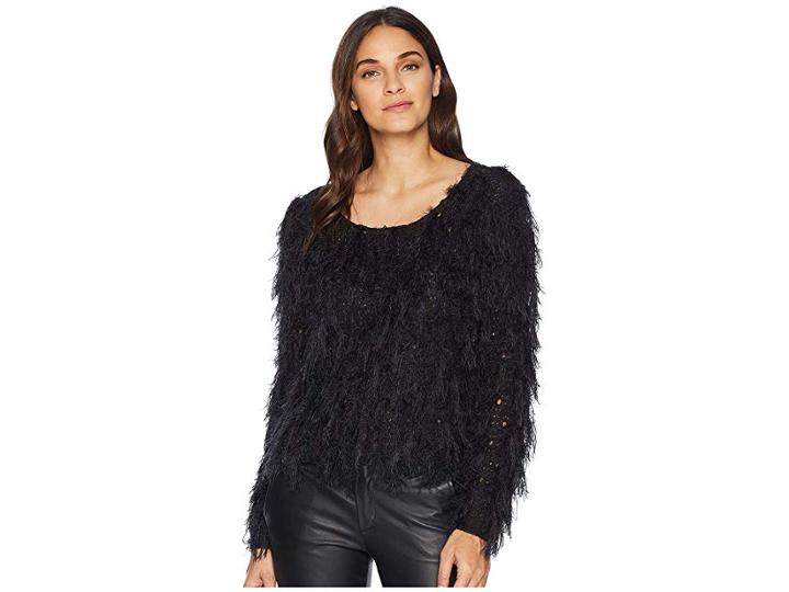 Romeo & Juliet Couture Knitted Eyelash Sweater (black) Women's Sweater