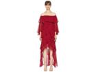 Badgley Mischka Solid Tiered Ruffle (ruby) Women's Dress