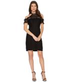 Cece Anne Cold Shoulder Lace Trim Dress (rich Black) Women's Dress