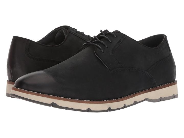 Hush Puppies Hayes Pt Oxford (black Nubuck) Men's Lace Up Cap Toe Shoes