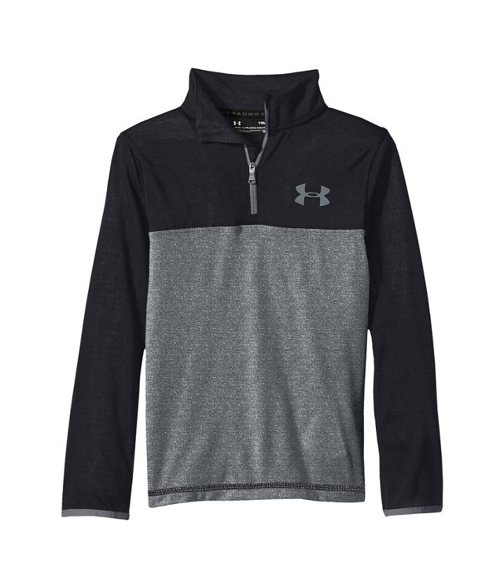 Under Armour Kids Threadborne 1/4 Zip (big Kids) (black/black/graphite) Boy's Sweatshirt