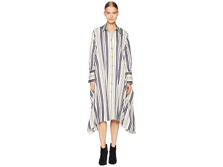 Sonia Rykiel Striped Cotton Poplin Shirtdress (blue/white) Women's Dress