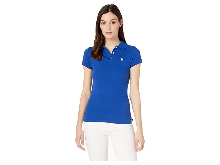 U.s. Polo Assn. Solid Pique Polo Shirt (blue Hawaii/terrazzo Pink) Women's Clothing