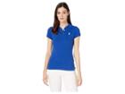 U.s. Polo Assn. Solid Pique Polo Shirt (blue Hawaii/terrazzo Pink) Women's Clothing