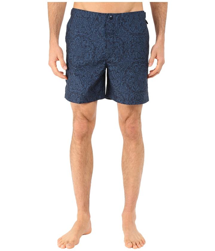 Original Penguin Wallpaper Print Fixed Volley (dark Sapphire) Men's Swimwear