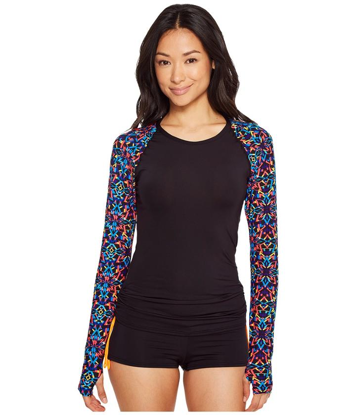 Tyr Carnivale Belize Long Sleeve Rashguard (black/multi) Women's Swimwear
