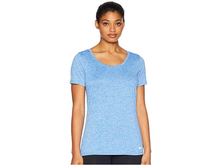 Nike Dry Legend Cross-dye Tee (signal Blue/cobalt Tint/white) Women's Short Sleeve Pullover