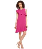 Donna Morgan Sleeveless Asymmetrical Ruffle Dress (raspberry) Women's Dress