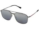 Prada Linea Rossa 0ps 53ts (matte Gunmetal/shiny/polarized Grey Mirror Silver) Fashion Sunglasses