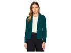 Tahari By Asl Crepe One-button Shawl Collar Jacket (green) Women's Coat