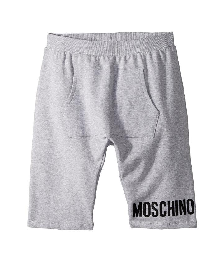 Moschino Kids Sweatshorts W/ Front Pocket Logo Detail (big Kids) (grey) Boy's Shorts