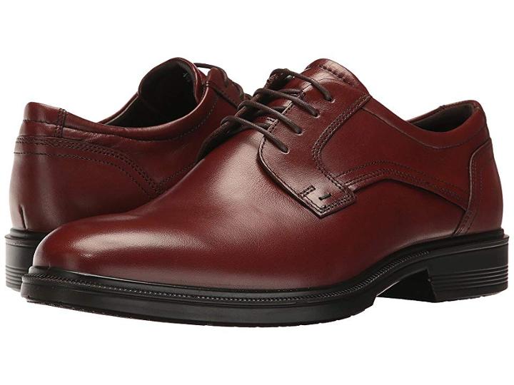 Ecco Lisbon Plain Toe Tie (cognac) Men's Plain Toe Shoes
