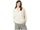 Nevereven Chunky Waffle Stitch V-neck Sweater (muslin) Women's Sweater