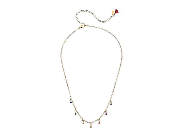 Shashi Bezel Multi Necklace (yellow Gold/rainbow) Necklace