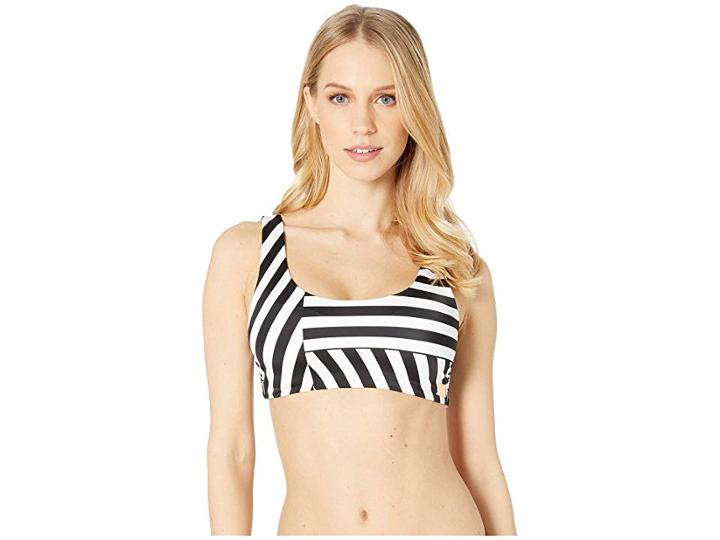 Roxy Pop Surf Full Bra Printed Top (true Black Victoria Stripes) Women's Swimwear