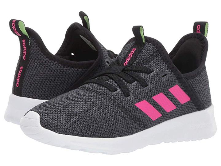 Adidas Kids Cloudfoam Pure (little Kid/big Kid) (core Black/shock Pink/grey Six) Kid's Shoes