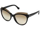 Balenciaga Ba0094 (black Front/black Temple/rose Gold Logo/gradient Brown Lenses) Fashion Sunglasses