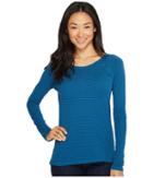 The North Face Long Sleeve Campground Knit Top (egyptian Blue) Women's Long Sleeve Pullover