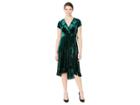 Gabby Skye Ruffle Stretch Flat Velvet (forest) Women's Dress