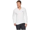 Boss Orange Long Sleeve Polo With Logo Patch (white) Men's Long Sleeve Pullover
