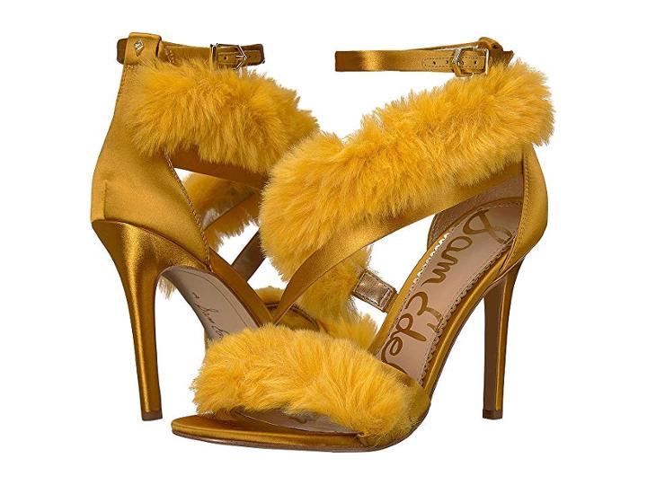 Sam Edelman Adelle (tuscan Yellow Crystal Satin/plush Fur) Women's Shoes
