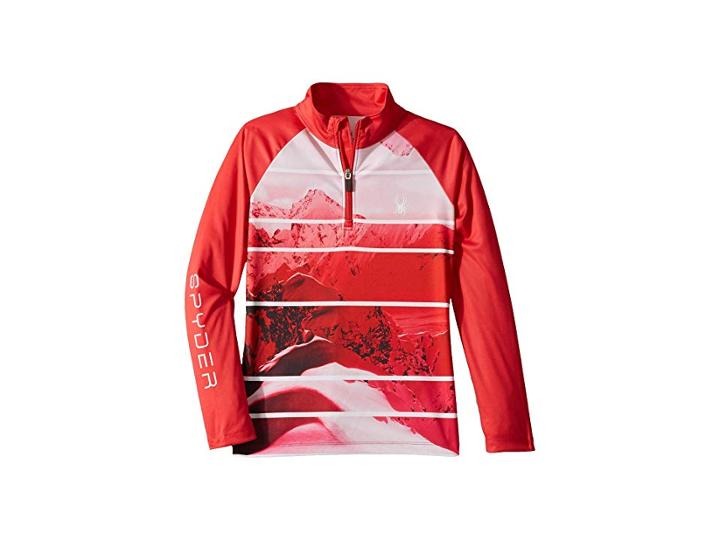Spyder Kids Limitless Powder Peak Stryke Zip T-neck (big Kids) (hibiscus/hibiscus) Girl's Long Sleeve Pullover