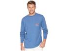 Vineyard Vines Long Sleeve Heather Football Whale Pocket Tee (moonshine) Men's T Shirt