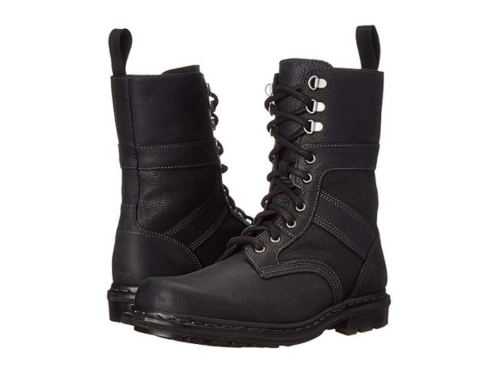 Dr. Martens Arun Fold Down Boot (black Burnished Wyoming) Men's Lace-up Boots